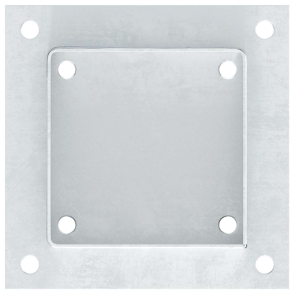 Pylväiden Jalustat Neliö 4 Kpl Hopea 121X121Mm Galvanoitu Teräs