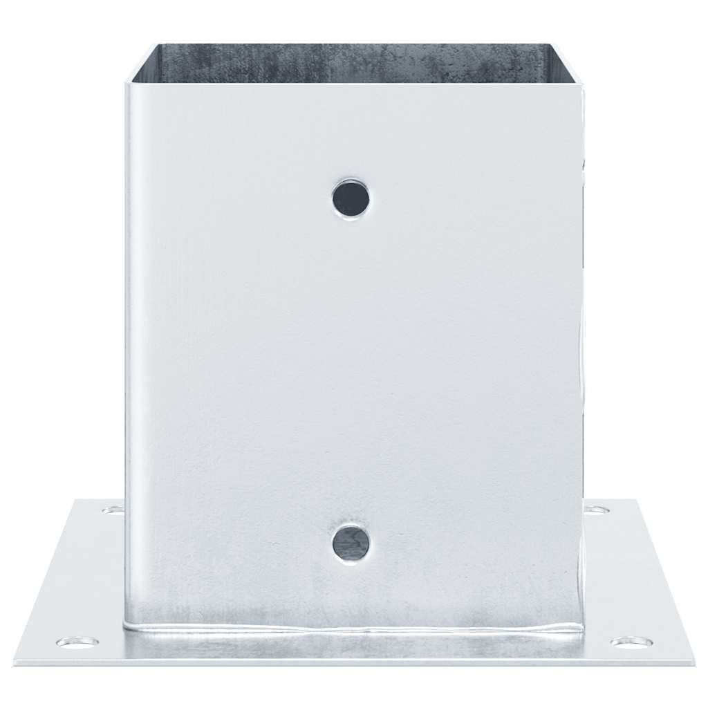 Pylväiden Jalustat Neliö 12Kpl Hopea 121X121Mm Galvanoitu Teräs