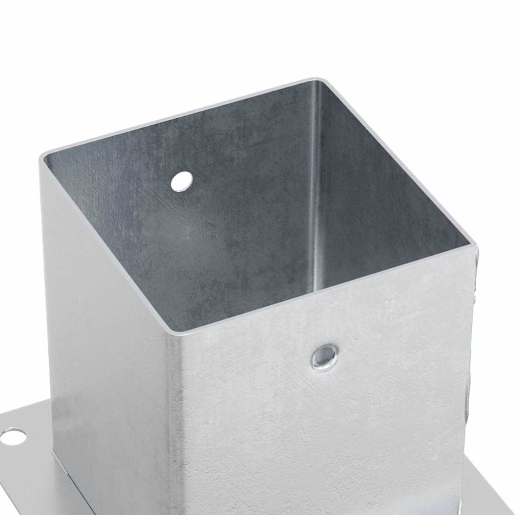 Pylväiden Jalustat Neliö 12Kpl Hopea 121X121Mm Galvanoitu Teräs