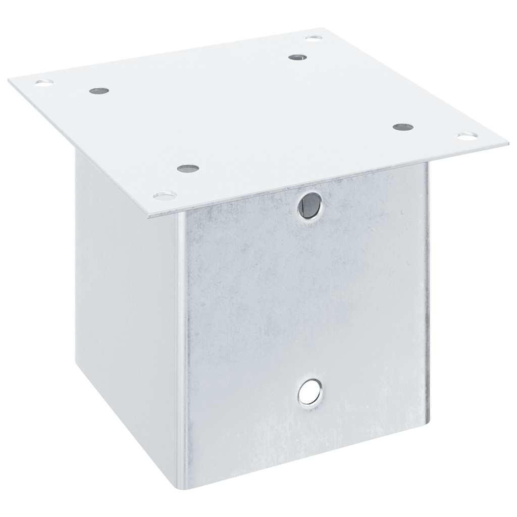 Pylväiden Jalustat Neliö 4 Kpl Hopea 141X141Mm Galvanoitu Teräs