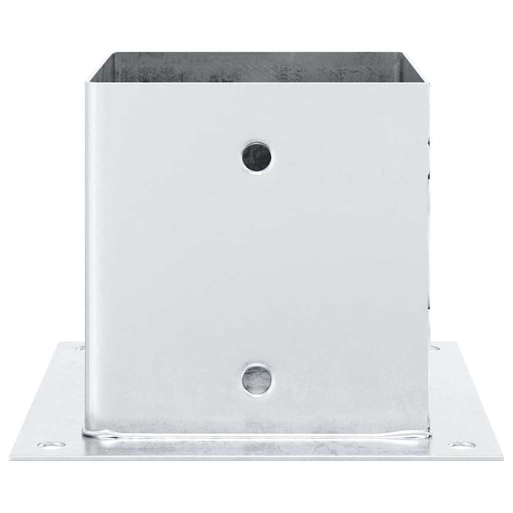 Pylväiden Jalustat Neliö 4 Kpl Hopea 141X141Mm Galvanoitu Teräs