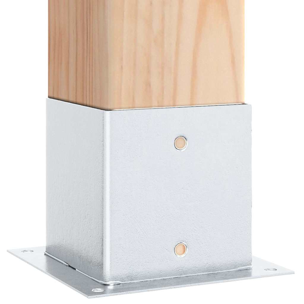 Pylväiden Jalustat Neliö 12Kpl Hopea 141X141Mm Galvanoitu Teräs