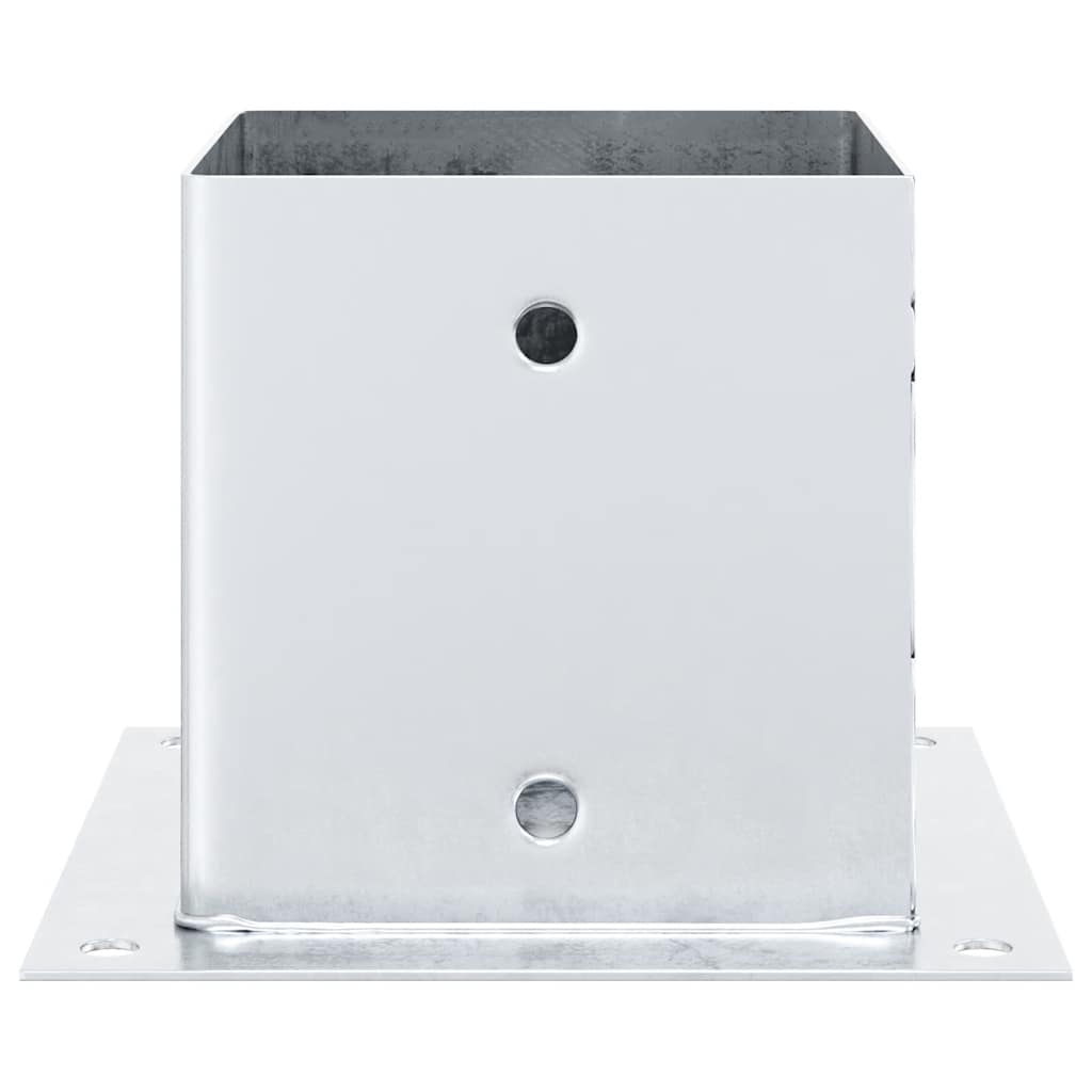 Pylväiden Jalustat Neliö 12Kpl Hopea 141X141Mm Galvanoitu Teräs
