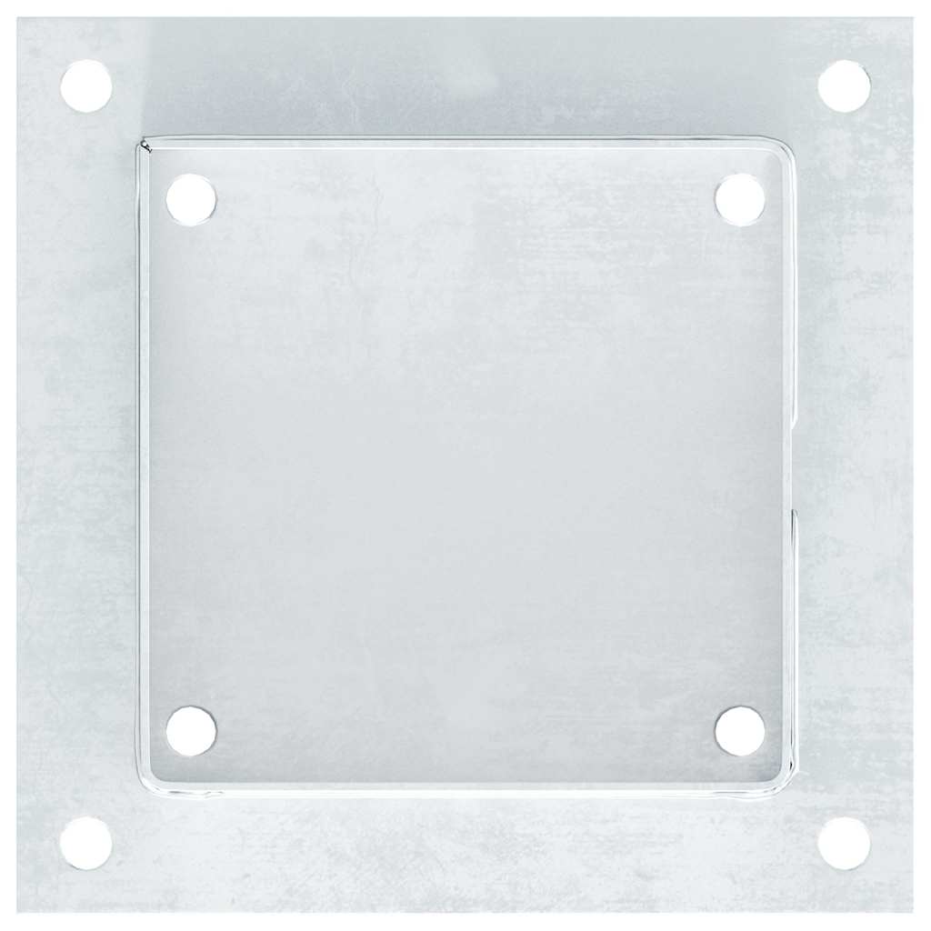 Pylväiden Jalustat Neliö 12Kpl Hopea 141X141Mm Galvanoitu Teräs