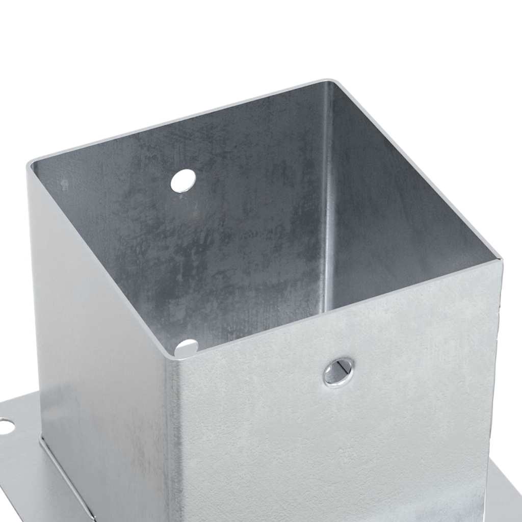 Pylväiden Jalustat Neliö 12Kpl Hopea 141X141Mm Galvanoitu Teräs