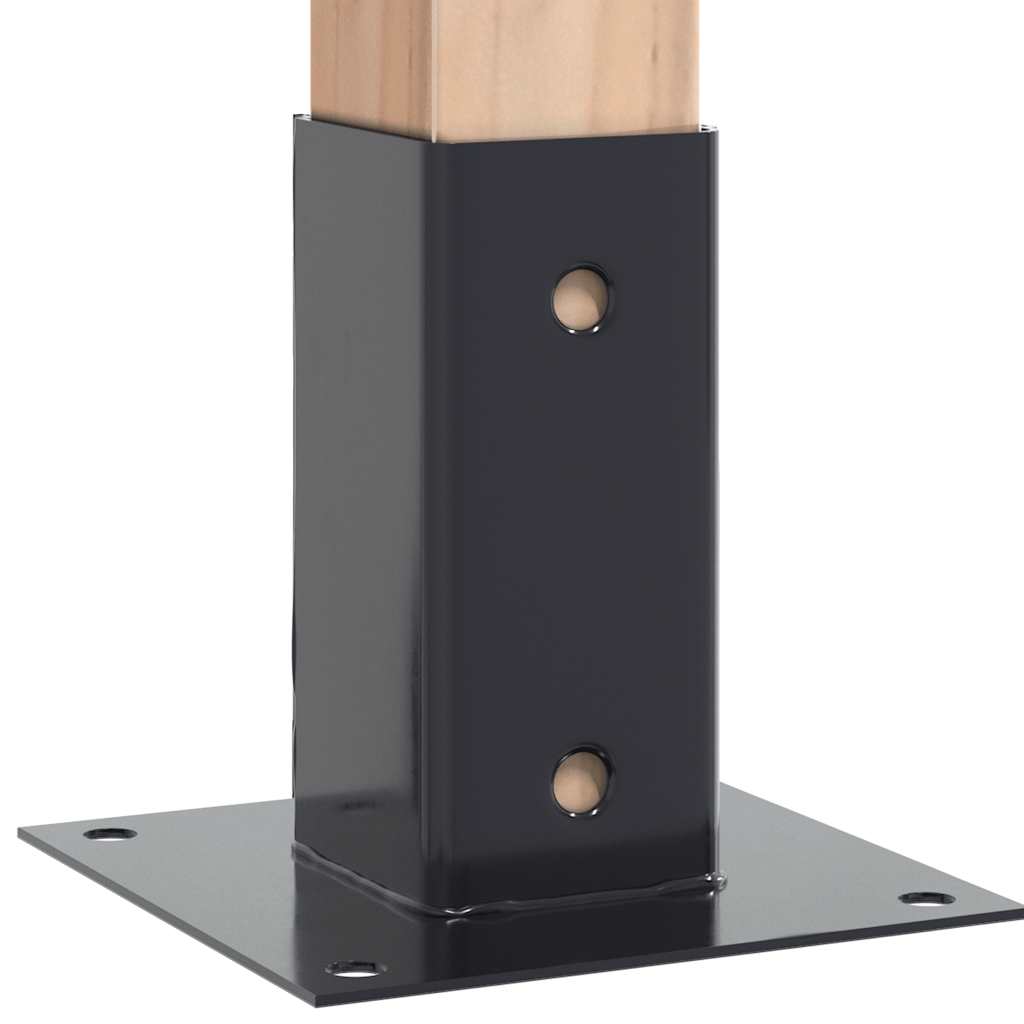 Pylväiden Pohjat Neliö 4 Kpl 61X61 Mm Jauhemaalattu Teräs