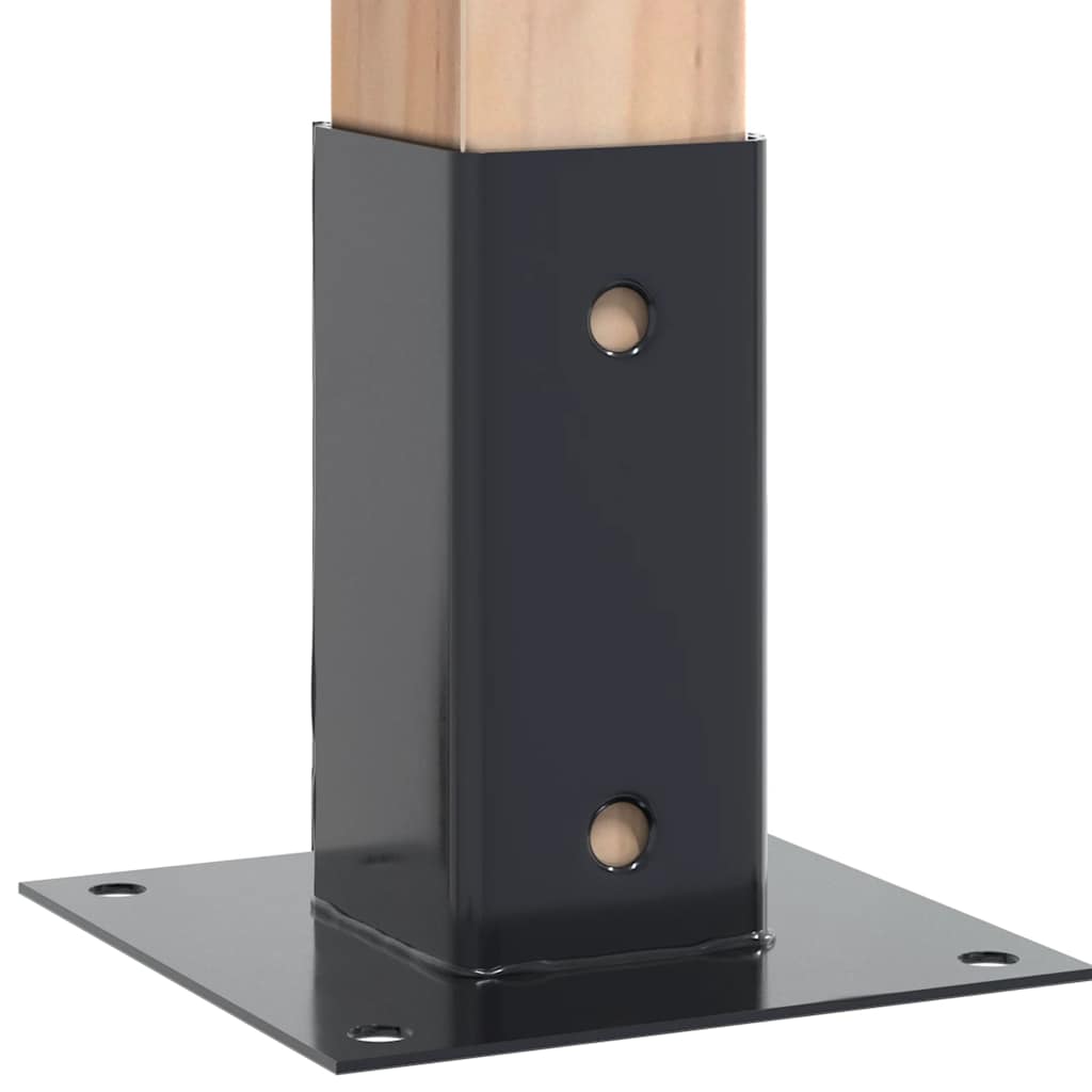 Pylväiden Pohjat Neliö 12 Kpl 61X61 Mm Jauhemaalattu Teräs