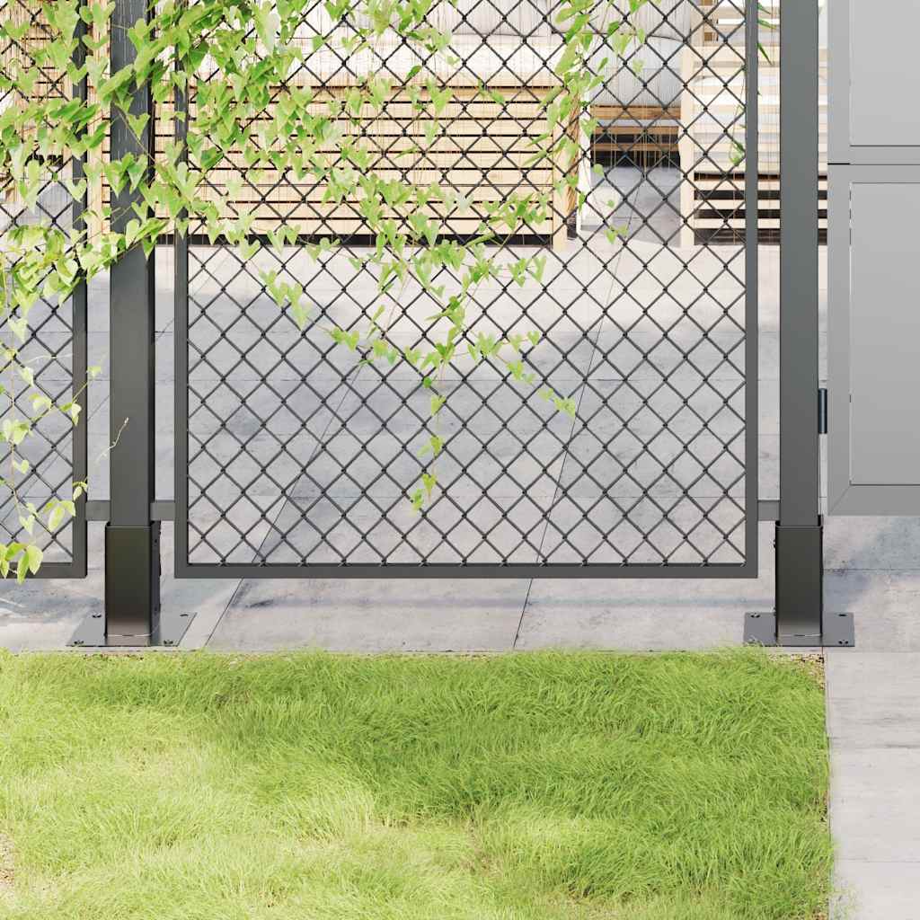 Pylväiden Pohjat Neliö 12 Kpl 61X61 Mm Jauhemaalattu Teräs