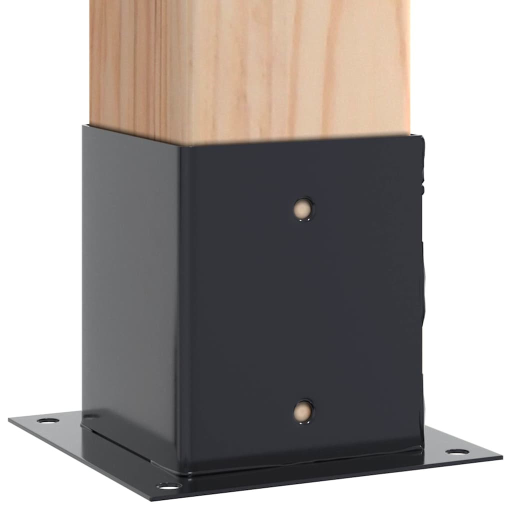 Pylväiden Pohjat Neliö 12 Kpl 101X101 Mm Jauhemaalattu Teräs