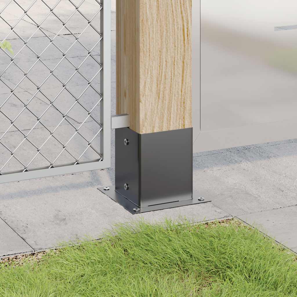 Pylväiden Pohjat Neliö 12 Kpl 121X121 Mm Jauhemaalattu Teräs