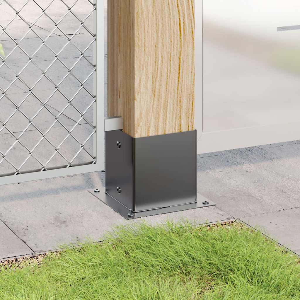 Pylväiden Pohjat Neliö 4 Kpl 141X141 Mm Jauhemaalattu Teräs