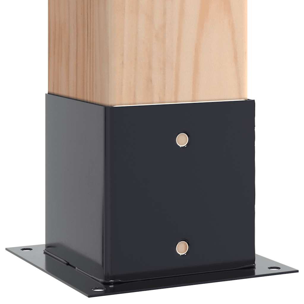 Pylväiden Pohjat Neliö 4 Kpl 141X141 Mm Jauhemaalattu Teräs