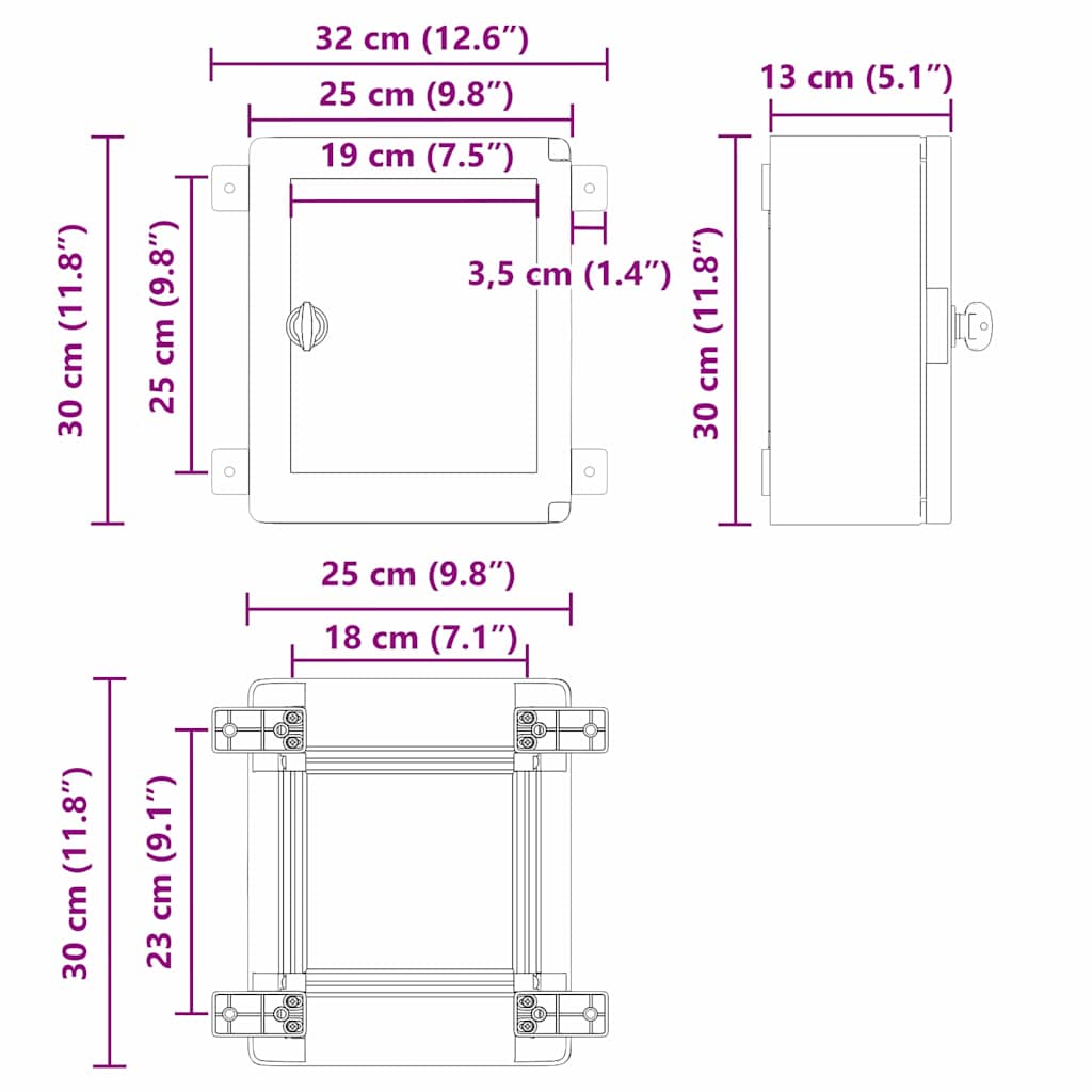 Ohjauskabinetti Harmaa 32 X 13 X 30 Cm Abs-Muovi