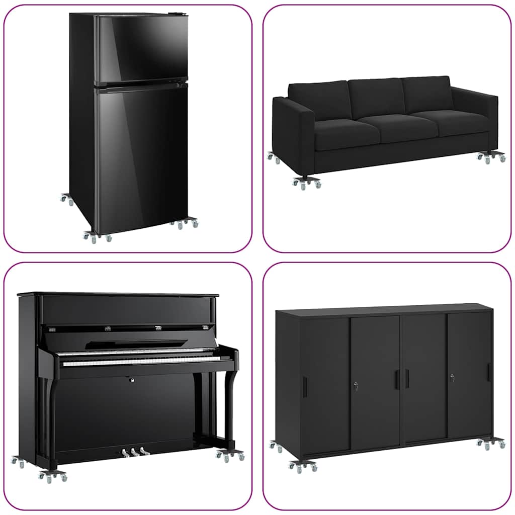 Huonekalurullat 4 Kpl Nostimella 13,5X13,5X6 Cm Teräs 1300 Kg