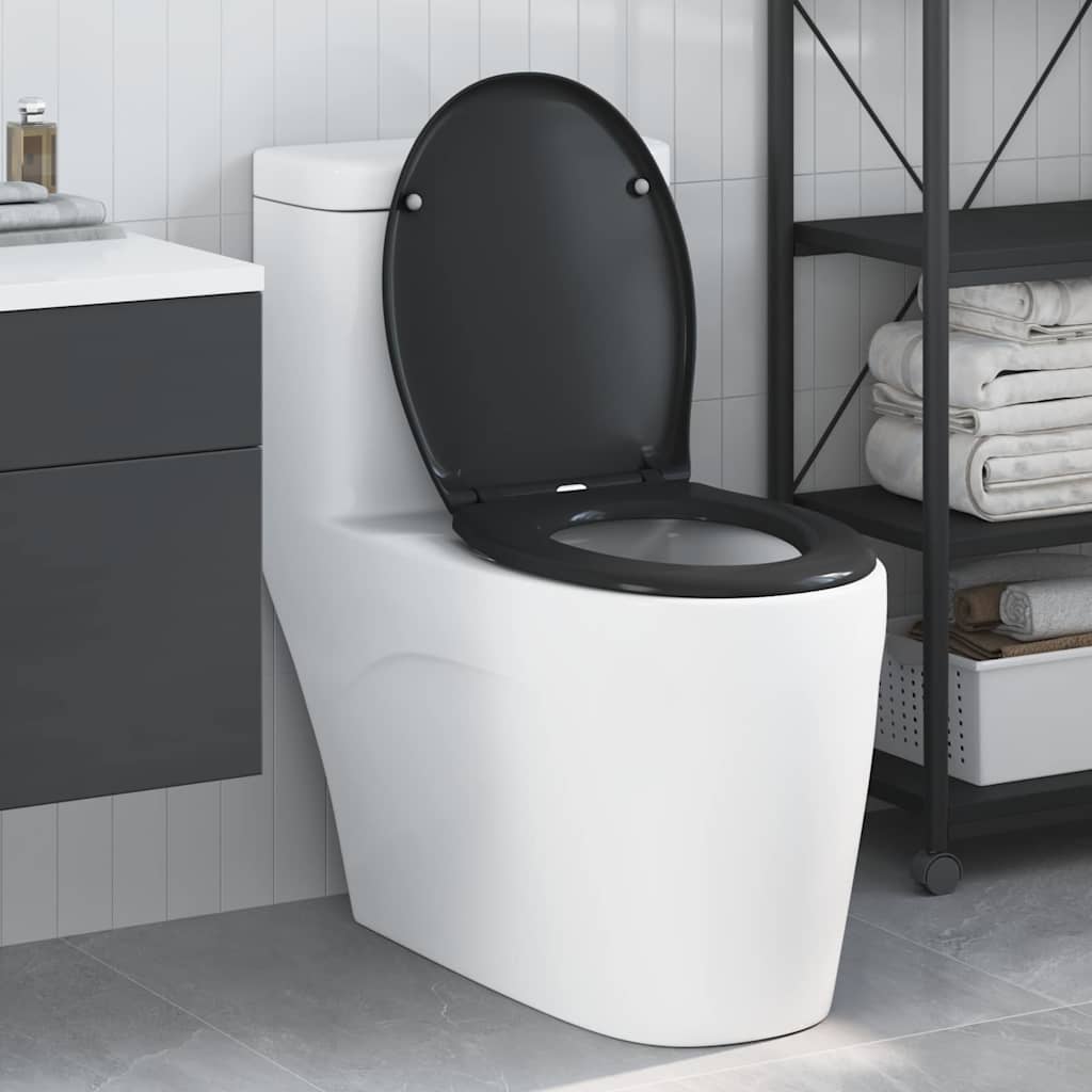 Wc-Istuin Musta 47 X 37 X 4 Cm Duroplast