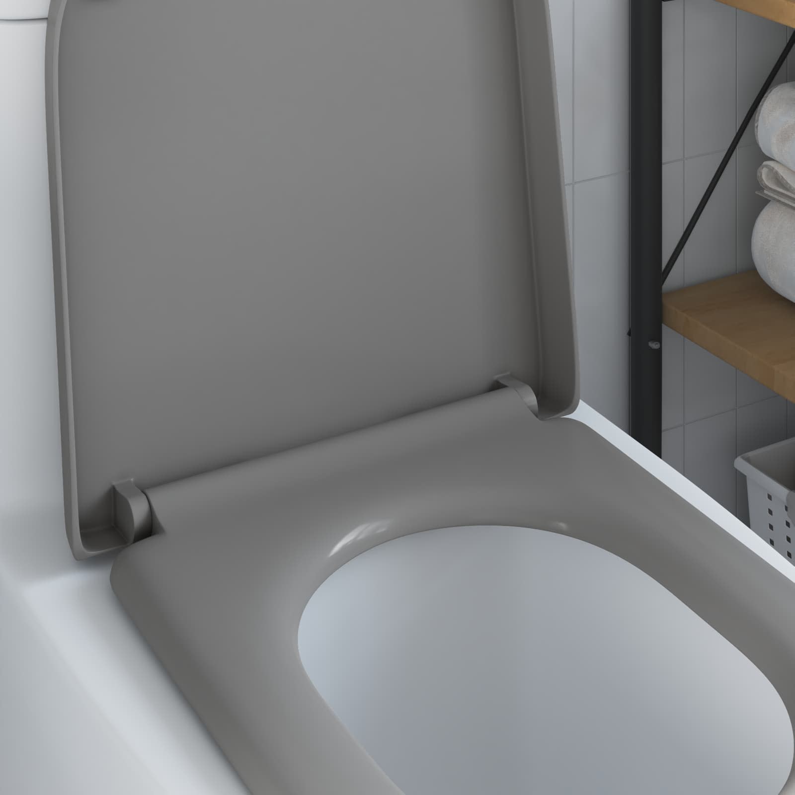 Wc-Istuin Harmaa 49 X 36 X 4 Cm Duroplast