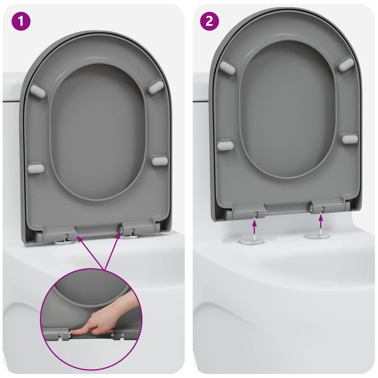 Wc-Istuin Harmaa 49 X 36 X 4 Cm Duroplast