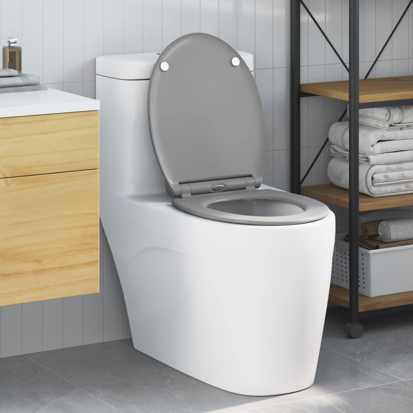 Wc-Istuin Harmaa 45,5 X 37,5 X 3,8 Cm Duroplast