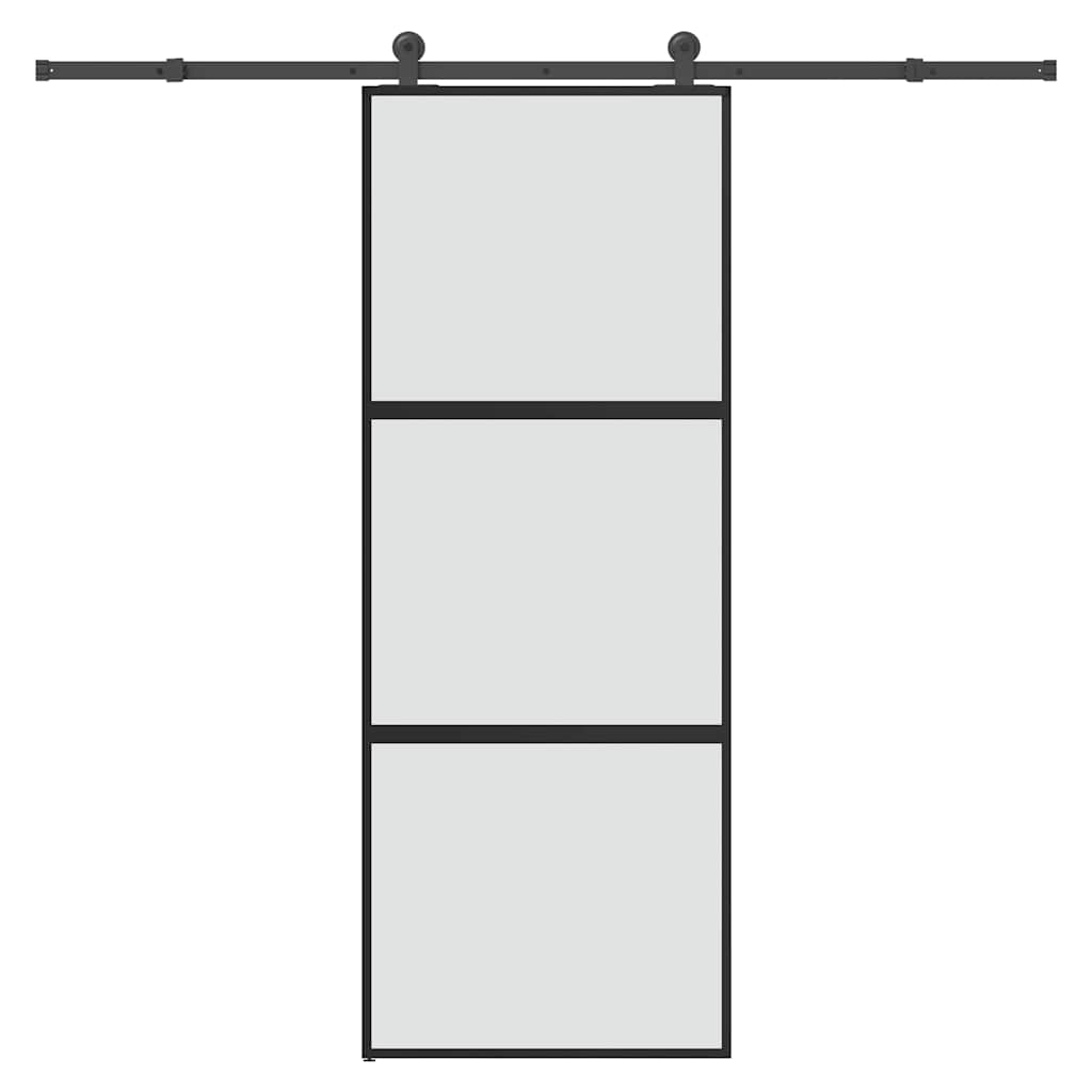 Liukuovi Laitteistosarjalla 76X205 Cm Karkaistu Lasi Alumiini