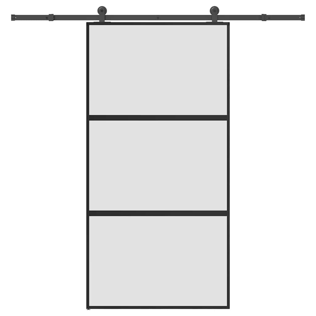 Liukuovi Laitteistosarjalla 76X205 Cm Karkaistu Lasi Alumiini