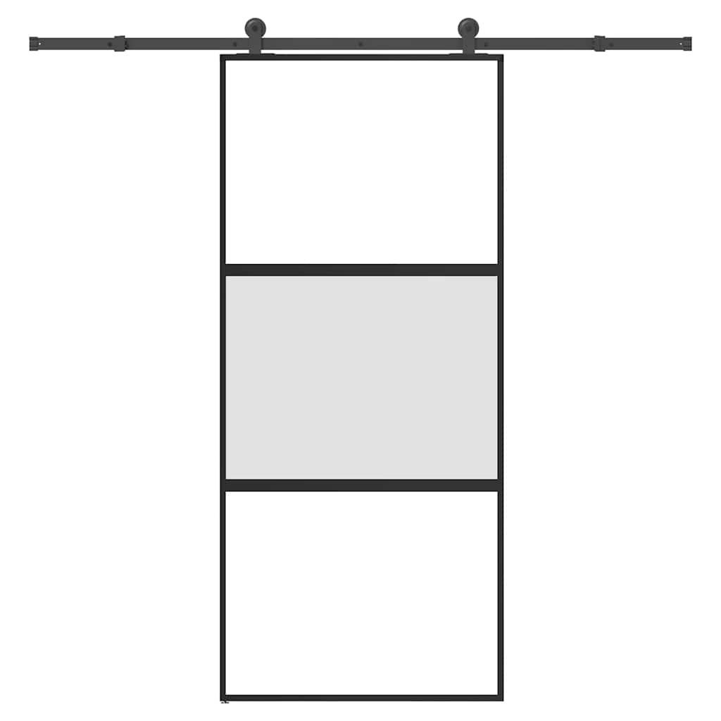 Liukuovi Laitteistosarjalla 76X205 Cm Karkaistu Lasi Alumiini