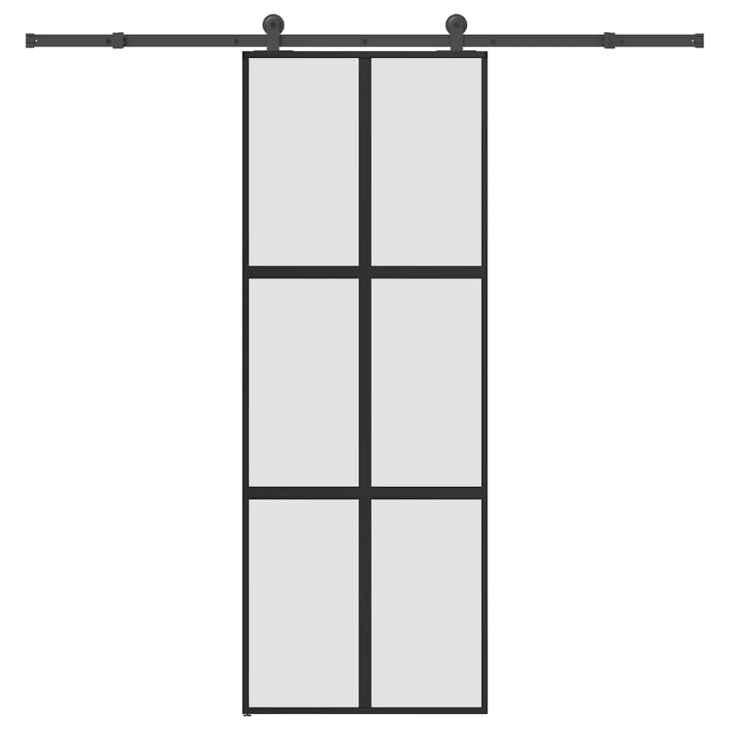 Liukuovi Laitteistosarjalla 76X205 Cm Karkaistu Lasi Alumiini