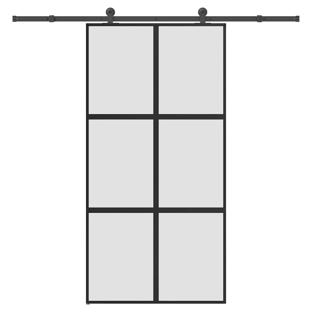 Liukuovi Laitteistosarjalla 76X205 Cm Karkaistu Lasi Alumiini