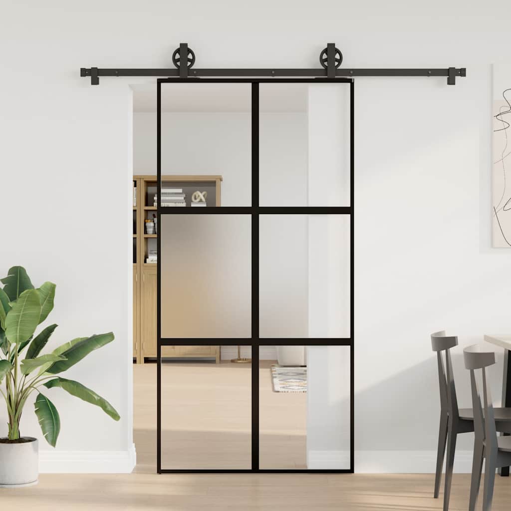 Liukuovi Laitteistosarjalla 102,5X205 Cm Karkaistu Lasi