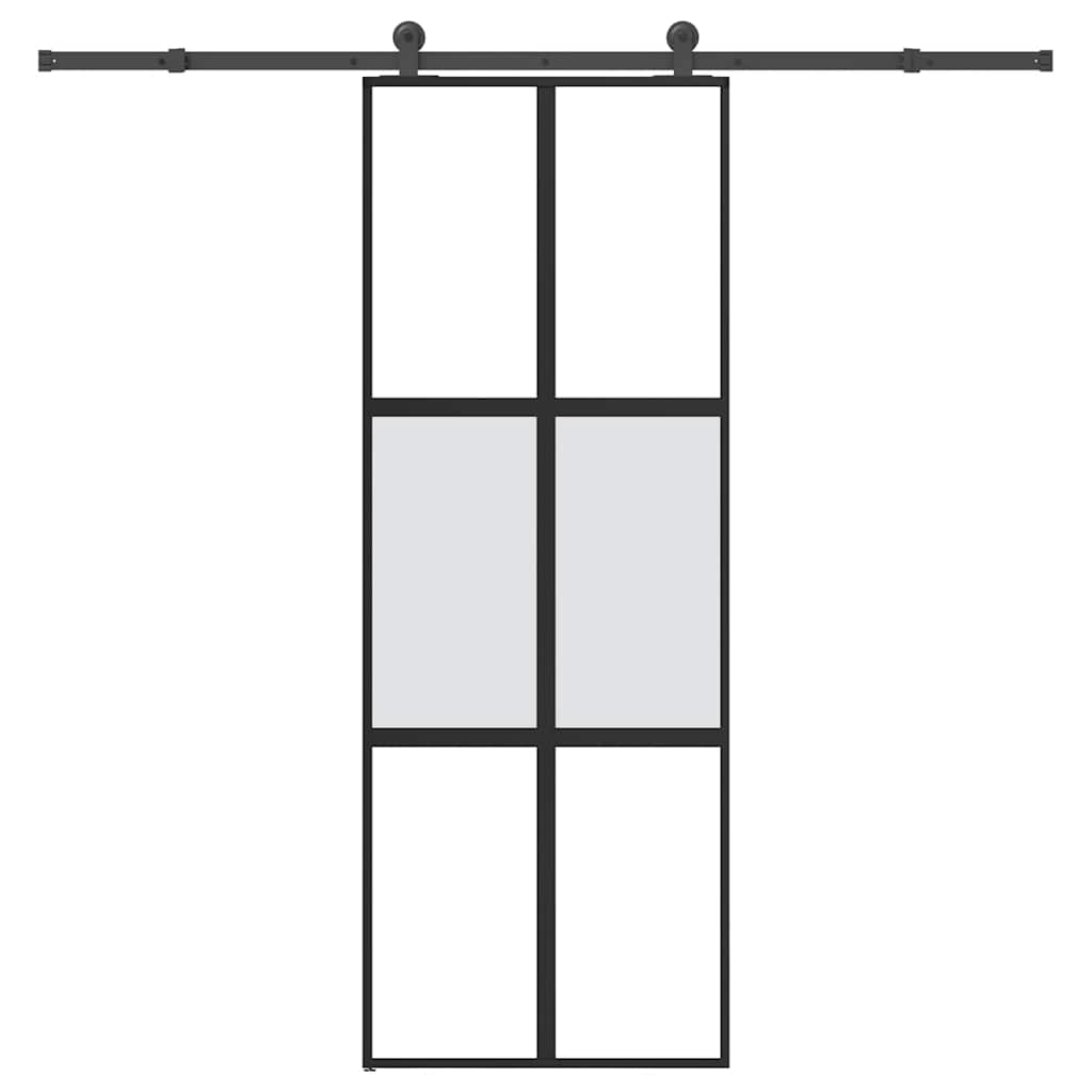 Liukuovi Laitteistosarjalla 76X205 Cm Karkaistu Lasi Alumiini