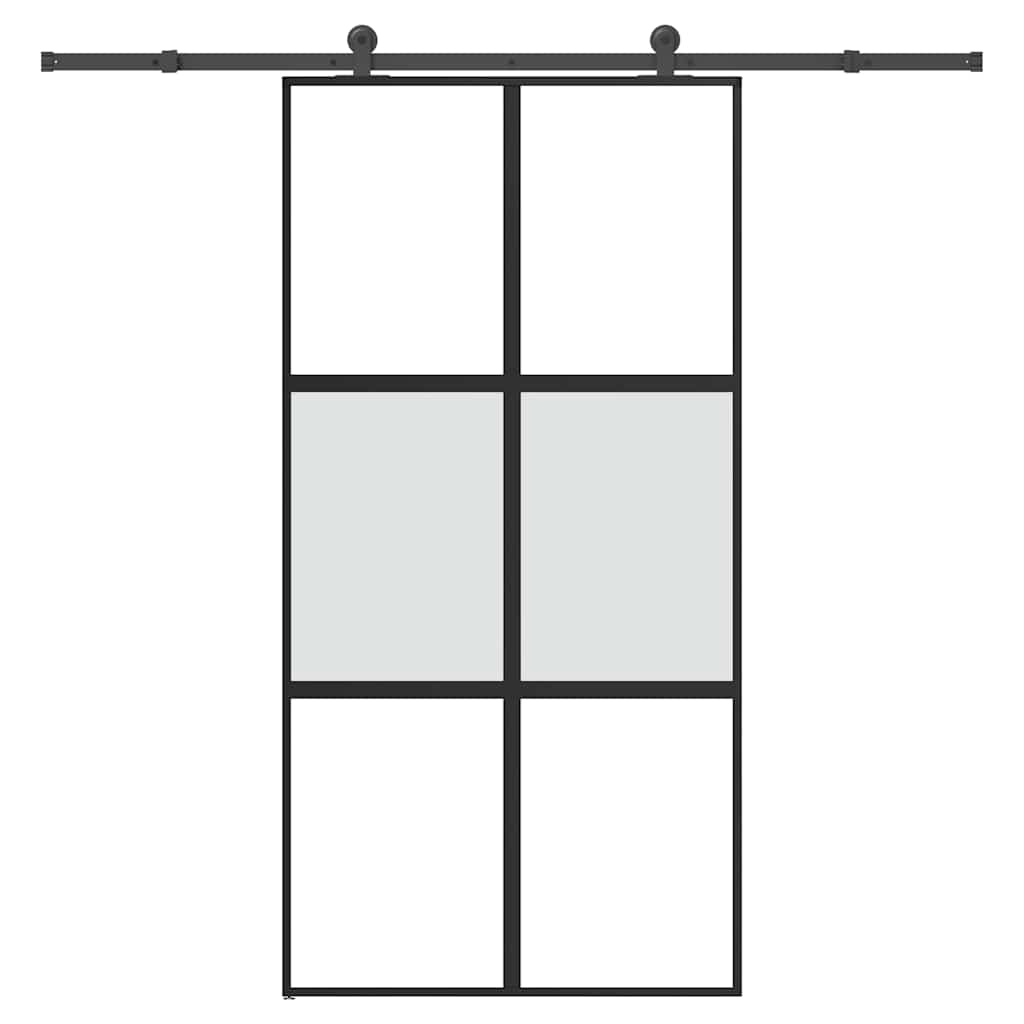 Liukuovi Laitteistosarjalla 76X205 Cm Karkaistu Lasi Alumiini