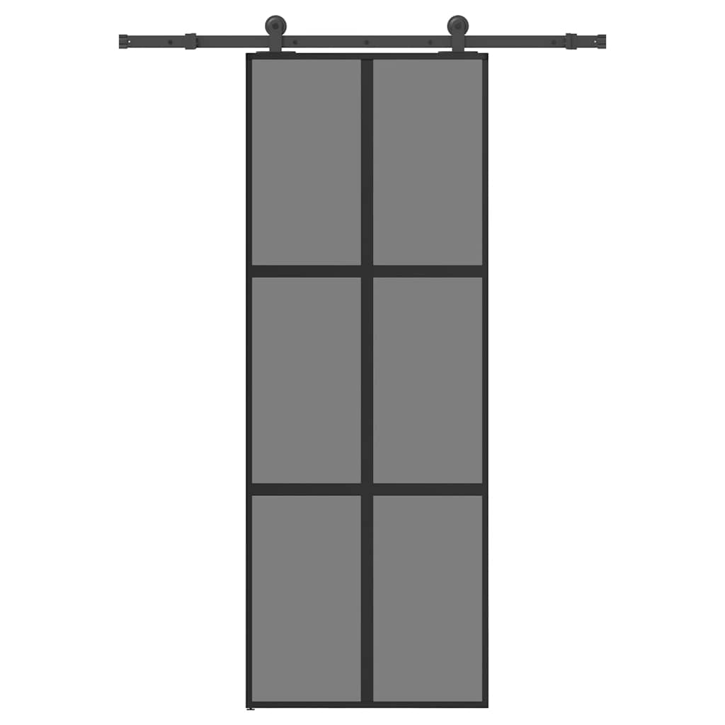 Liukuovi Laitteistosarjalla 76X205 Cm Karkaistu Lasi Alumiini