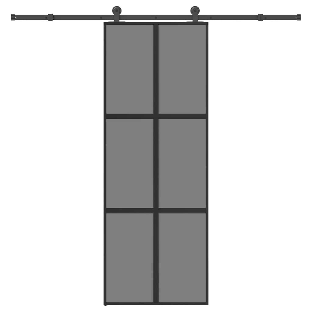 Liukuovi Laitteistosarjalla 76X205 Cm Karkaistu Lasi Alumiini