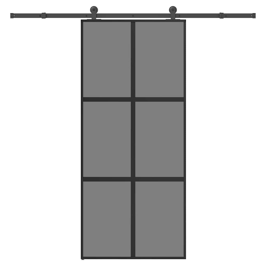 Liukuovi Laitteistosarjalla 76X205 Cm Karkaistu Lasi Alumiini