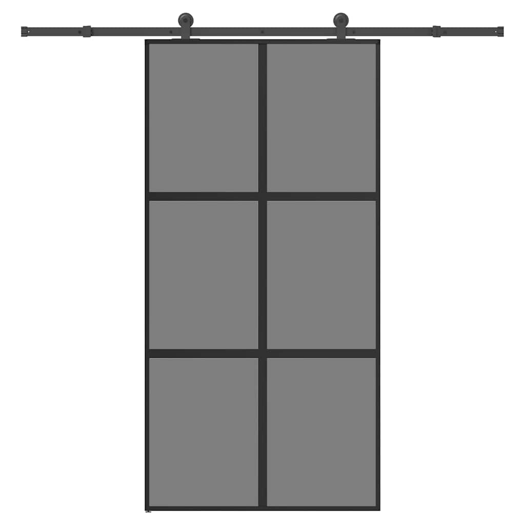 Liukuovi Laitteistosarjalla 76X205 Cm Karkaistu Lasi Alumiini