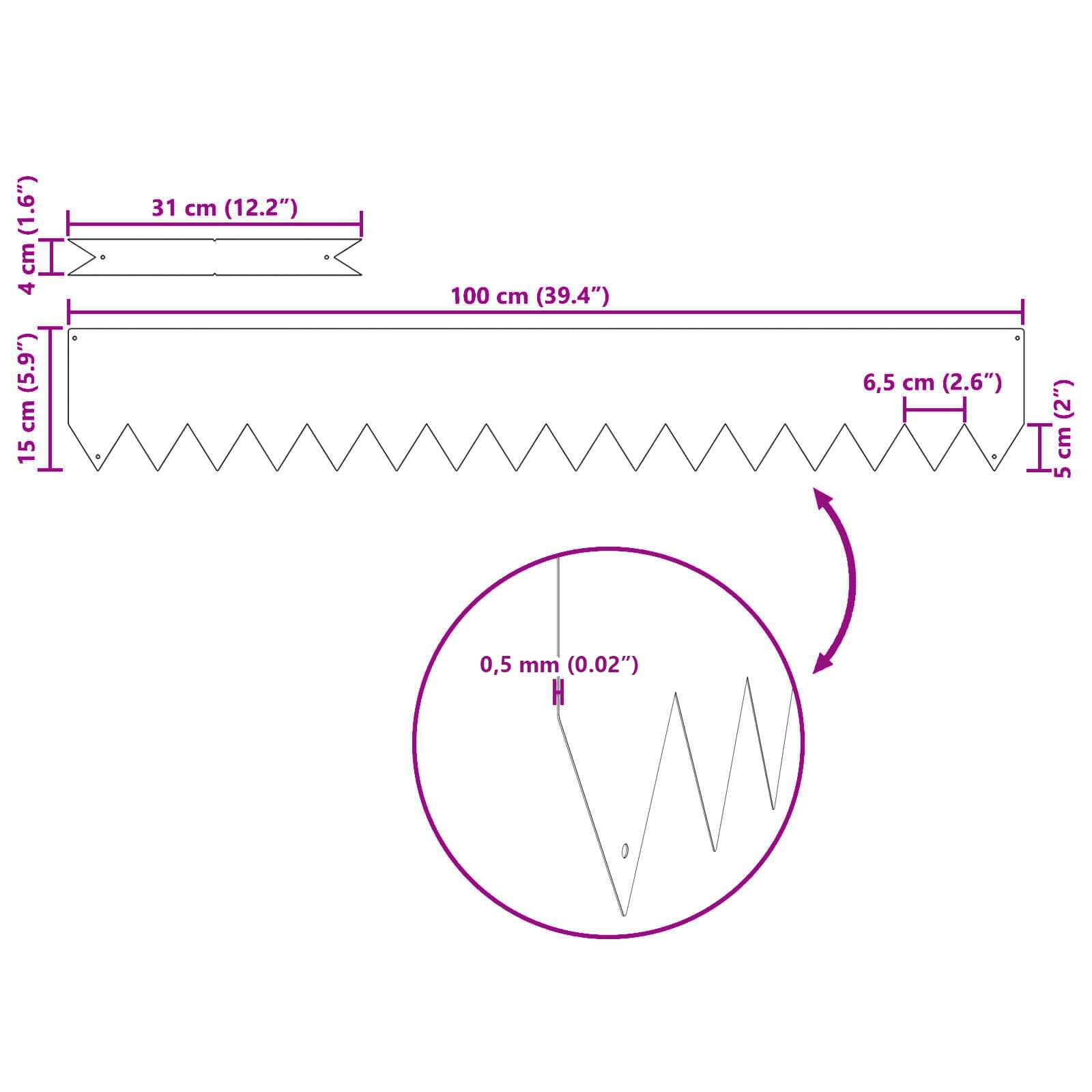 Nurmireunus 30 Pcs 100 X 0,05 X 15 Cm Kylmävalssattu Teräs
