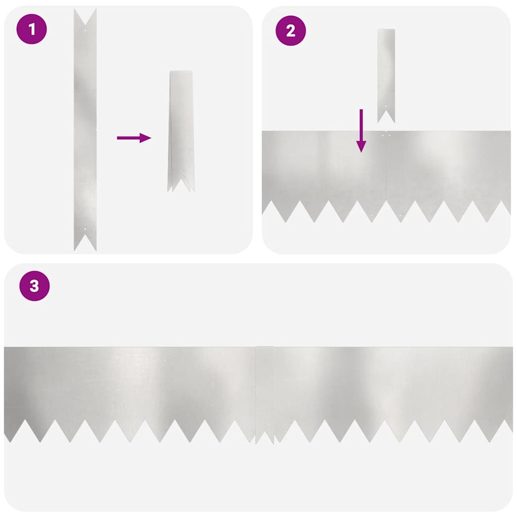 Nurmireunus 10 Pcs 100 X 0.05 X 20 Cm Ruostumaton Teräs Hopea