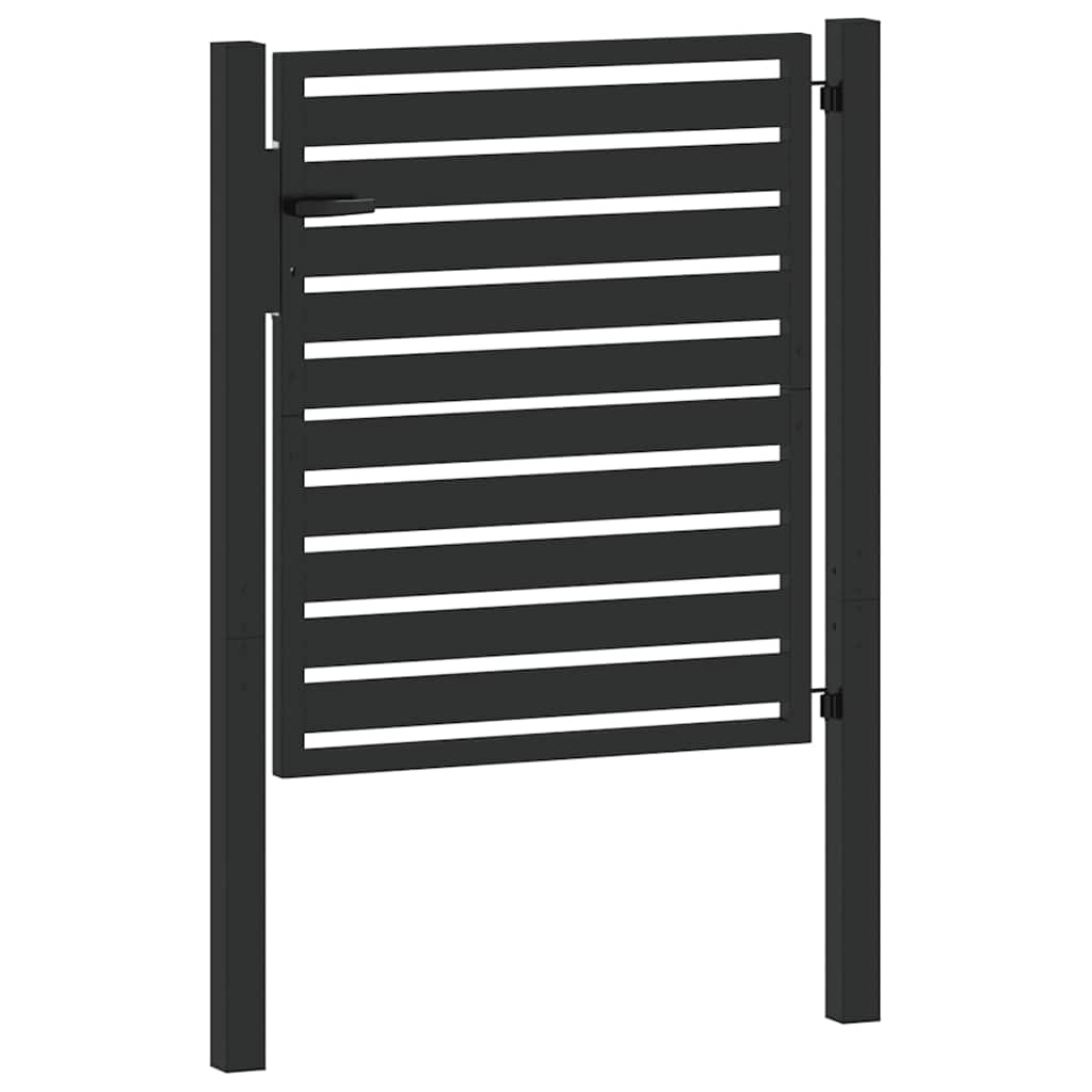 Puutarhanportti Lukittava Musta 100X100 Cm Alumiini
