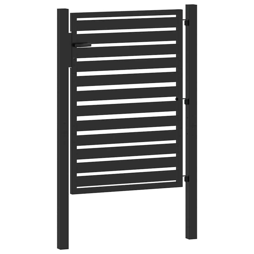 Puutarhanportti Lukittava Musta 100X120 Cm Alumiini