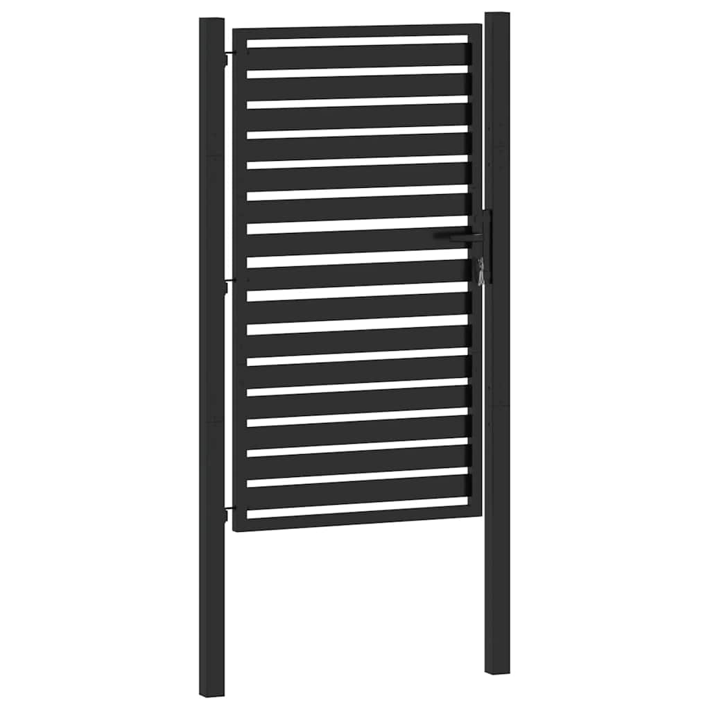 Puutarhan Portti Lukittava Musta 100X150 Cm Alumiini
