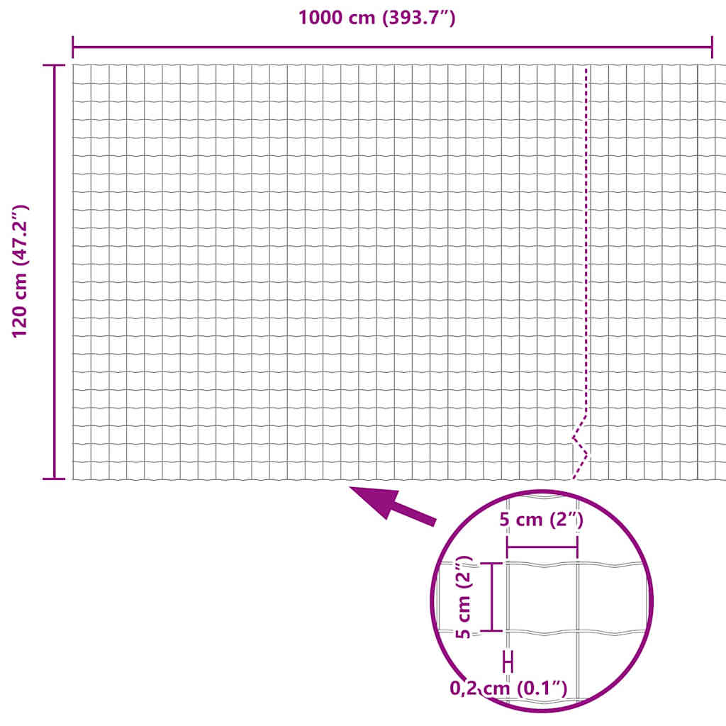 Euroaita Harmaa 1,2 X 10 M Pvc-Pintainen Rauta
