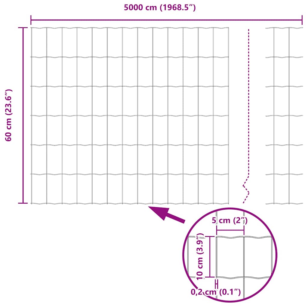 Euroaita Harmaa 0,6 X 50 M Pvc-Pintainen Rauta
