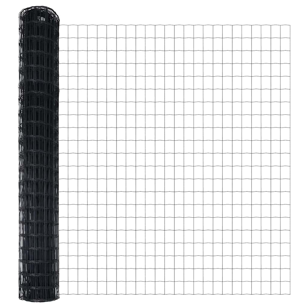 Euroaita Musta 1,6 X 10 M Pvc-Pintainen Rauta