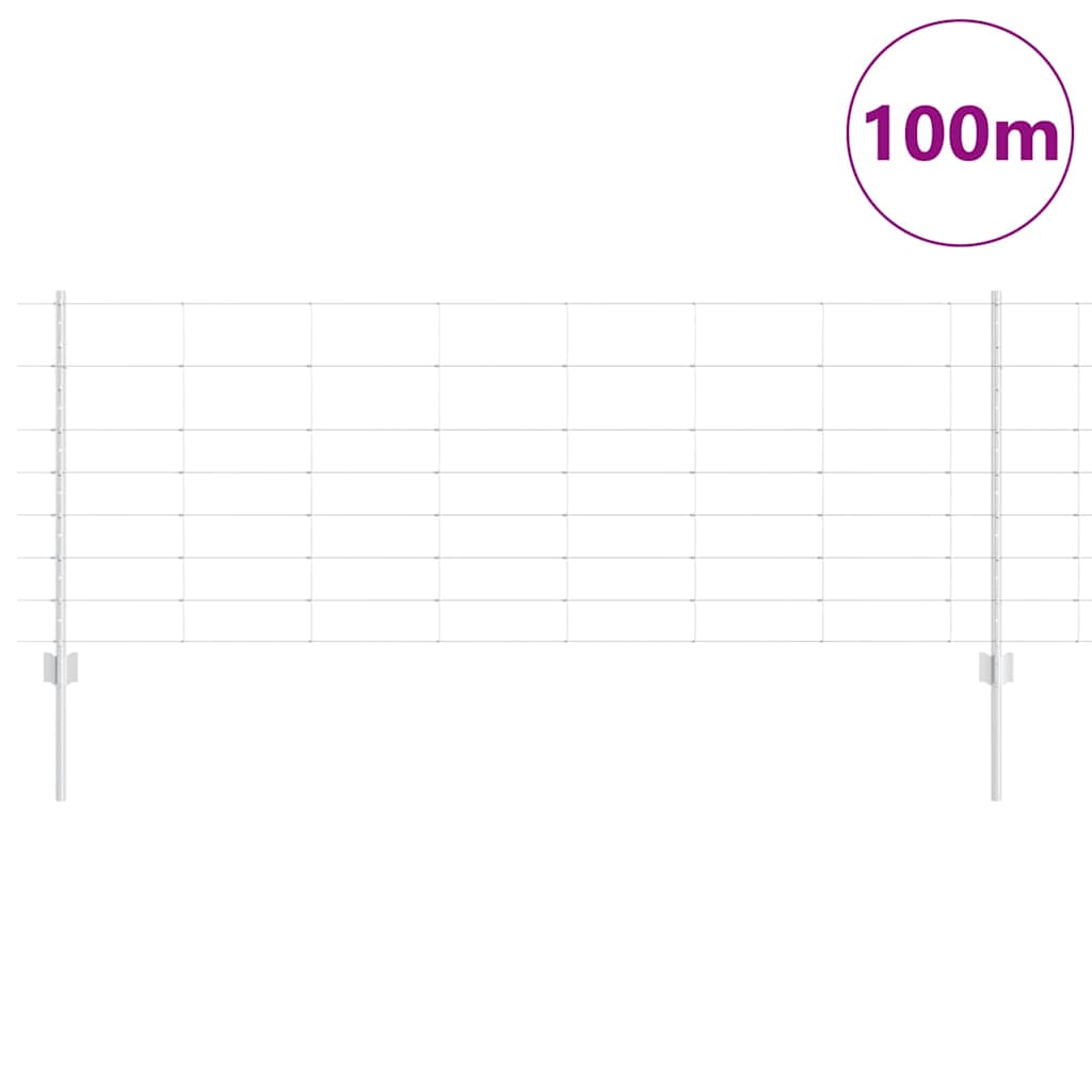 Ulkoilma Villin Aidan Postit 100 X 0,8 M Galvanoitu Teräs Hopea