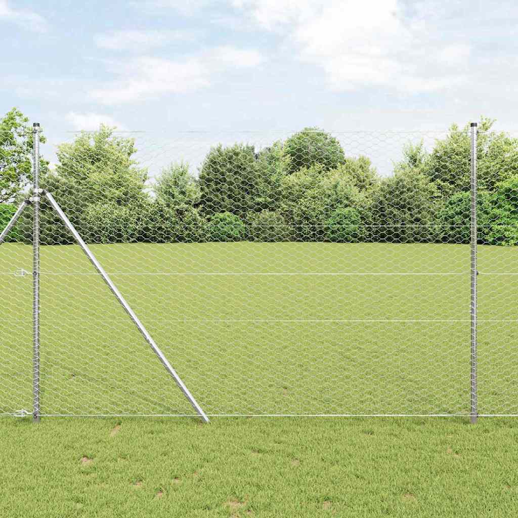 Kuusikulmainen Aita Hopea 1,5 X 50 M Galvanoitu Teräs