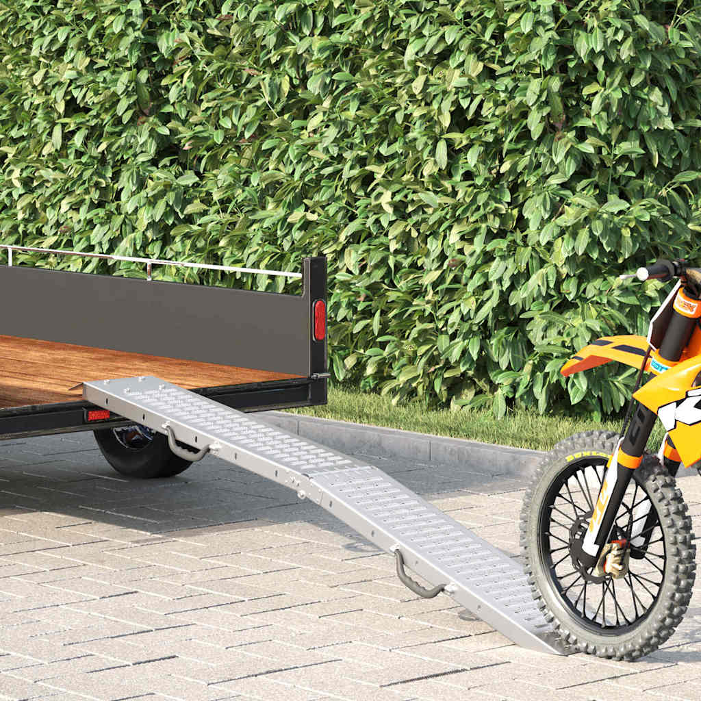 Kokoontaittuva Ramppi 200Kg Per Ramp Hopea 186 X 23 X 4,5 Cm