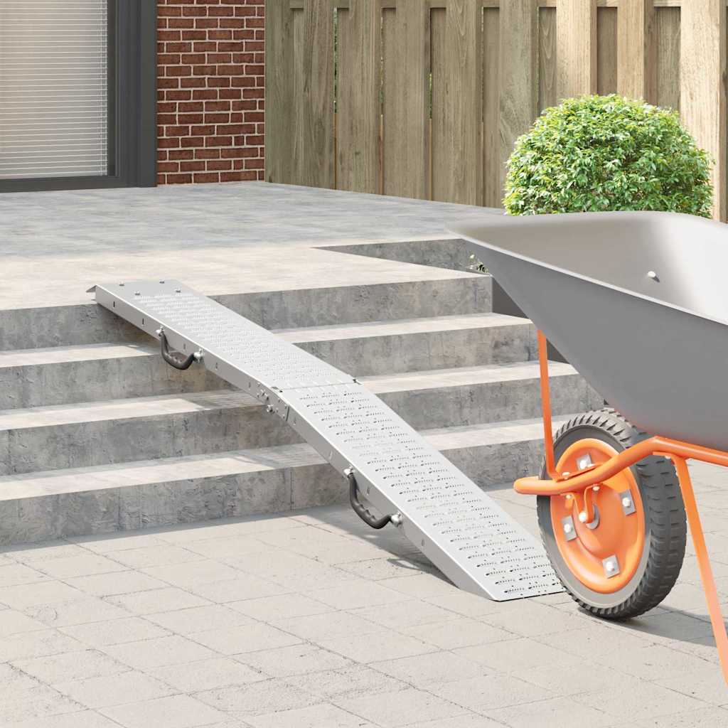 Kokoontaittuva Ramppi 200Kg Per Ramp Hopea 186 X 23 X 4,5 Cm