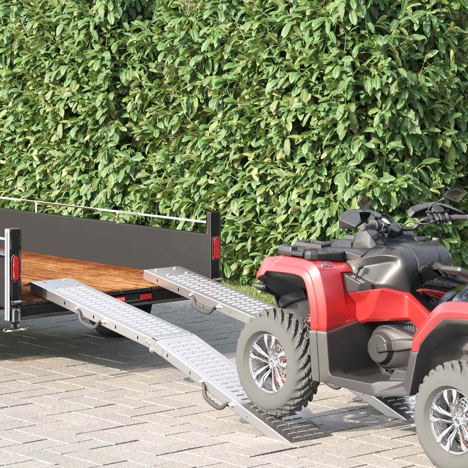 Kokoontaittuva Ramppi 200Kg Per Ramp 2 Pcs Hopea
