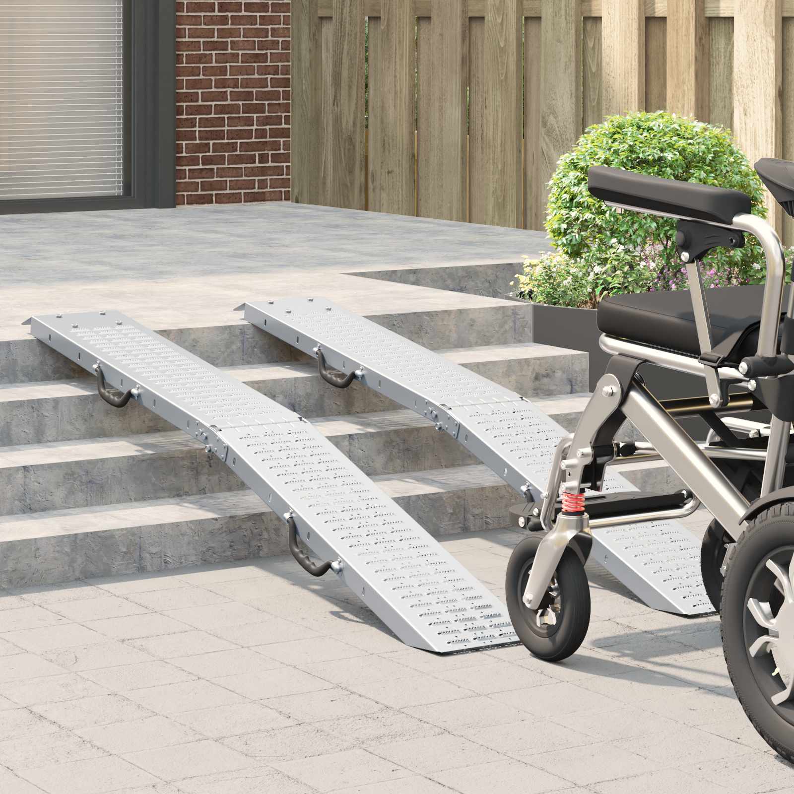 Kokoontaittuva Ramppi 200Kg Per Ramp 2 Pcs Hopea