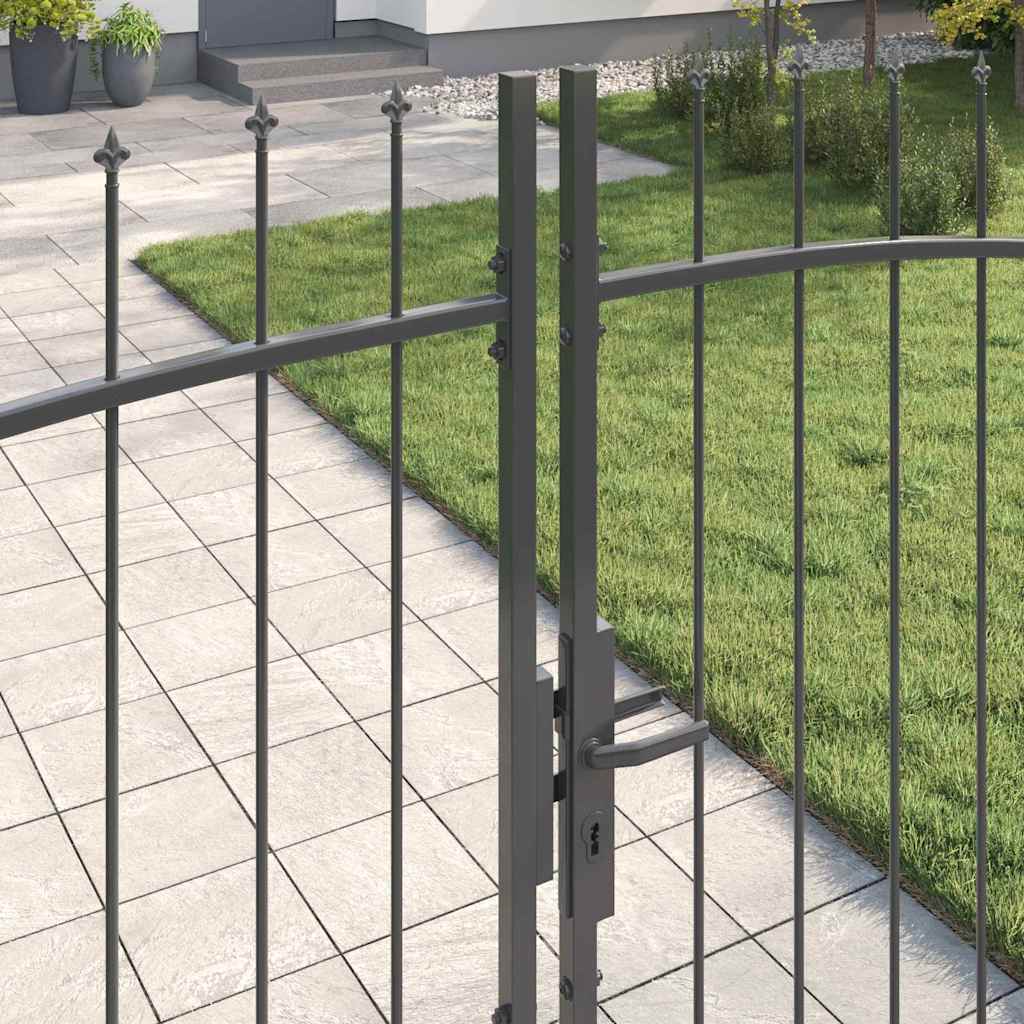 Kaksiosainen Portti Lukkoon Woerden Harmaa 400 X 224,5 Cm Teräs