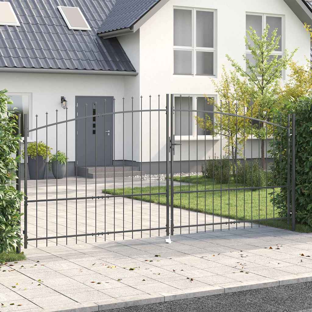 Kaksiosainen Portti Lukkoon Woerden Harmaa 400 X 224,5 Cm Teräs